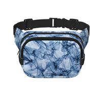 Riñonera grande con estampado de mármol azul oscuro para mujer, bonita riñonera cruzada a la moda, Negro -, Talla única