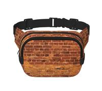 Riñonera grande con estampado de pared de ladrillo industrial para mujer, bonita riñonera cruzada de moda, Negro -, Talla única