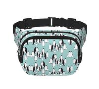 Riñonera grande con estampado de pingüinos lindos para mujer, bonita riñonera cruzada a la moda, Negro -, Talla única