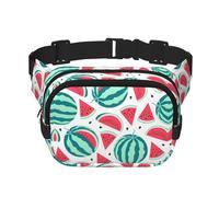 Riñonera grande con estampado de sandía de frutas para mujer, bonita riñonera cruzada a la moda, Negro -, Talla única