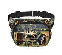 Riñonera grande con estampado de tractor antiguo para mujer, bonita riñonera cruzada de moda, Negro -, Talla única