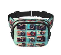 Riñonera grande con estampado retro Cool Camera Collection para mujer, bonita riñonera cruzada a la moda, Negro -, Talla única
