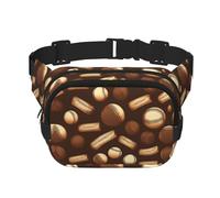 Riñonera grande con estampado retro de béisbol marrón para mujer, bonita riñonera cruzada a la moda, Negro -, Talla única