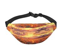 Riñonera grande con girasoles amarillos al atardecer para niños, bolsa cruzada de viaje, adecuada para disfrutar de deportes, correr, ciclismo, viajes, pesca