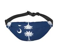 Riñonera grande con la bandera de Carolina del Sur para niños, bolsa cruzada de viaje, adecuada para disfrutar de deportes, correr, ciclismo, viajes, pesca