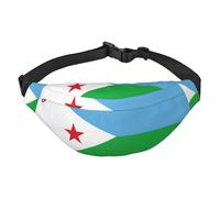 Riñonera grande con la bandera de Djibouti para niños, bolsa cruzada de viaje, adecuada para disfrutar de deportes, correr, ciclismo, viajes, pesca