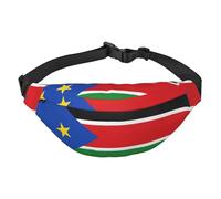 Riñonera grande con la bandera de Sudán del Sur para niños, bolsa cruzada de viaje, adecuada para disfrutar de deportes, correr, ciclismo, viajes, pesca