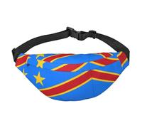 Riñonera grande cruzada de viaje con la bandera del Congo, adecuada para deportes, correr, ciclismo, viajes, pesca, para niños,