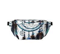 Riñonera grande cruzada para hombres y mujeres, barco pirata en el atardecer, bolsa de pecho ajustable para viajes, Atrapasueños nativo americano, Talla única, Estilo retro