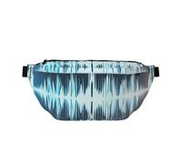 Riñonera grande cruzada para hombres y mujeres, bolsa de pecho ajustable con rosas rojas y negras para viajes, Cool Music Sound Wave, Talla única, Estilo retro