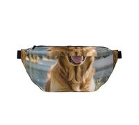 Riñonera grande cruzada para hombres y mujeres, bolsa de pecho de hurón peludo, bolsa de cintura ajustable para viajes, Golden Retrievers, Talla única