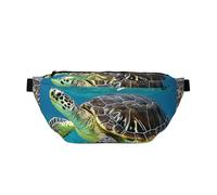 Riñonera grande cruzada para hombres y mujeres, bonita bolsa de pecho Boston Terrier, bolsa de cintura ajustable para viajes, Tapa hawaiana Honu Turtle, Talla única, Estilo retro