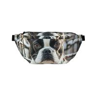Riñonera grande cruzada para hombres y mujeres, bonita bolsa de pecho Boston Terrier, bolsa de cintura ajustable para viajes, Bonito Boston Terrier, Talla única, Estilo retro