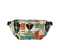 Riñonera grande cruzada para hombres y mujeres, diseño de túnel de luces de neón, bolsa de pecho ajustable para viajes, Moderno de mediados de siglo, Talla única, Estilo retro