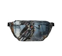 Riñonera grande cruzada para hombres y mujeres, diseño de túnel de luces de neón, bolsa de pecho ajustable para viajes, Torneo de bicicleta de montaña, Talla única, Estilo retro