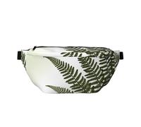 Riñonera grande cruzada para hombres y mujeres, diseño de túnel de luces de neón, bolsa de pecho ajustable para viajes, Hoja de helecho natural, Talla única, Estilo retro