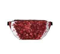 Riñonera grande cruzada para hombres y mujeres, diseño de túnel de luces de neón, bolsa de pecho ajustable para viajes, Corazón de hojas de arce, Talla única, Estilo retro