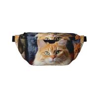 Riñonera grande cruzada para hombres y mujeres, galletas con chispas de chocolate, bolsa de pecho ajustable para viajes, Animales de gatos, Talla única, Estilo retro