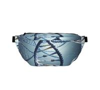 Riñonera grande cruzada para hombres y mujeres, isla de Grecia, puesta de sol, paisaje, bolsa de pecho ajustable para viajes, Hélice genética, Talla única, Estilo retro