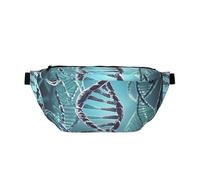 Riñonera grande cruzada para hombres y mujeres, isla de Grecia, puesta de sol, paisaje, bolsa de pecho ajustable para viajes, Hélice genética de ADN, Talla única, Estilo retro