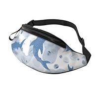 Riñonera Grande de Ballena y tiburón Blanco para Hombres, Regalos para Entrenamiento Deportivo, Viajes, Correr, riñonera Informal, riñonera