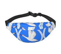 Riñonera grande de ganso blanco volador para niños, bolsa cruzada de viaje, adecuada para disfrutar de deportes, correr, ciclismo, viajes, pesca