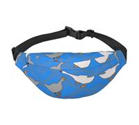 Riñonera grande de ganso gris para niños, bolsa cruzada de viaje, adecuada para disfrutar de deportes, correr, ciclismo, viajes, pesca