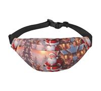 Riñonera grande de invierno con diseño de Papá Noel para niños, adecuada para disfrutar de deportes, correr, ciclismo, viajes, pesca