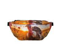 Riñonera grande de pavo de cabeza roja, regalos para disfrutar de deportes, festivales, entrenamiento, viajes, correr, casual, Black, Talla única
