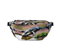 Riñonera grande Deadly Rolling Croco, regalos para disfrutar de deportes, festivales, entrenamiento, viajes, correr, casual, Black, Talla única