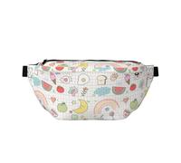Riñonera grande para mujeres y hombres, cruzada, diseño de dibujos animados, conejo, luna, arco iris, bolsa cruzada de viaje para mujer, moderna, riñonera para mujeres y hombres, riñonera para mujer
