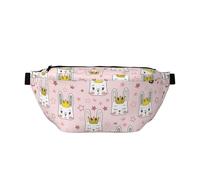 Riñonera grande para mujeres y hombres, cruzada, divertida corona de gafas, lindo conejo, bolsas cruzadas de viaje para mujer, bolsa de cinturón para mujeres y hombres, bolsa de cintura para mujer con