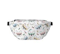 Riñonera grande para mujeres y hombres, cruzada, gafas de colores, bulldog francés, bolsas cruzadas de viaje para mujer, bolsa de cinturón para mujeres y hombres, bolsa de cintura para mujer con