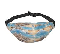 Riñonera grande para niños con muchas gaviotas, bolsa cruzada de viaje, adecuada para disfrutar de deportes, correr, ciclismo, viajes, pesca