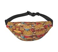 Riñonera grande para niños con muchas patatas fritas, bolsa cruzada de viaje, adecuada para disfrutar de deportes, correr, ciclismo, viajes, pesca