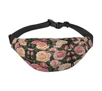 Riñonera grande para niños con muchas rosas hermosas, bolsa cruzada de viaje, adecuada para disfrutar de deportes, correr, ciclismo, viajes, pesca