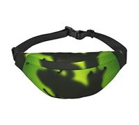Riñonera Green Frog Shadow, tamaño grande con 3 bolsillos con cremallera. Puedes llevar teléfonos móviles de todos los tamaños para ejercicio al aire libre, negro, talla única, multicolor, Talla