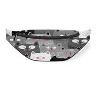 Riñonera gris para mujeres, hombres, niñas, niños, gatos, animales, linda, riñonera, riñonera, bolsa para cinturón para viajes, deportes, correr, color, M
