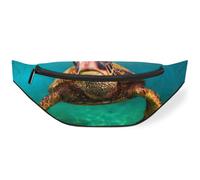 Riñonera hawaiana con diseño de tortuga marina para hombres, mujeres, niños, niñas, niños, riñoneras de tortuga, deportiva, senderismo, correr, bolsa de cinturón, color, M, Organizador de bolsas
