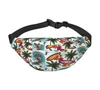 Riñonera hawaiana ondulada para hombres y mujeres, riñonera ajustable para viajes, caminar, correr, riñonera, Como se muestra en la imagen, Talla única, Mochila casual