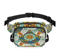 Riñonera hippie étnica con estampado de flores de cachemira para mujeres, hombres, niñas y niños, riñonera para correr, deportes, senderismo, bolsa de cinturón, color, XL, Organizador de bolsas