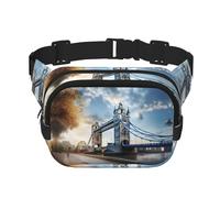 Riñonera histórica con estampado de Old Tower Bridge de Londres para mujeres y hombres, con correa ajustable para viajes, senderismo, ciclismo