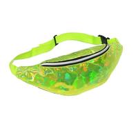 Riñonera holográfica a la Moda for Mujer, riñonera Deportiva Informal for Exteriores, Impermeable, Colorida y Brillante para Viajes, Festivales(Green)