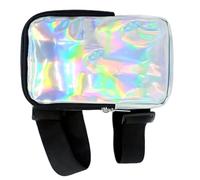 Riñonera holográfica ajustable, bolsa cruzada de PVC transparente para eventos de senderismo, 7.1 x 4.3 pulgadas