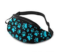 Riñonera Huella De Gato Unisex Riñoneras De Cintura Moda,con Agujero De Auriculares Riñonera Mujer para Escalada Deporte Senderismo 14X35Cm