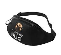 Riñonera I Love My Pug, riñonera de Viaje Ajustable para Hombre y Mujer, riñonera para Correr al Aire Libre
