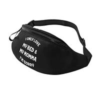 Riñonera I Only Love My Bed and Momma, riñonera de Viaje Ajustable para Hombres y Mujeres, riñonera para Correr al Aire Libre