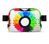 Riñonera impermeable con círculos de colores para hombres y mujeres, riñonera ajustable para viajes, bolsa cruzada ligera para correr, gimnasio
