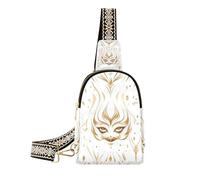 Riñonera impermeable de cuero marrón con diseño de flor de circo dorado para senderismo, Flor de payaso Golden Circus, 1 size