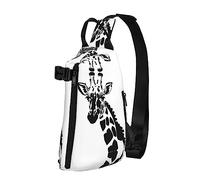 Riñonera impermeable de fibra de poliéster, mochila con 4 compartimentos, ideal para actividades al aire libre, diosa del amor, Jirafa Blanca Y Negra, Talla única